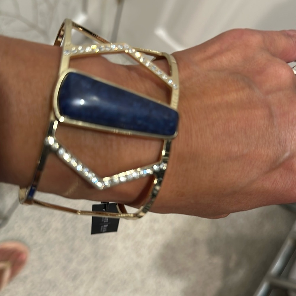 WHBM blue stone with crystal accents 3/4 bangle
